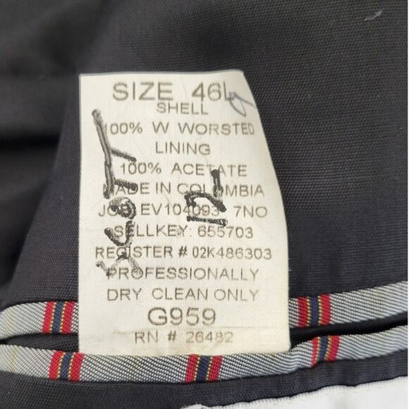 Pierre Cardin Fundamentals Blazer Mens 46L Beige Three Button 100% Wool Lined - Picture 9 of 9